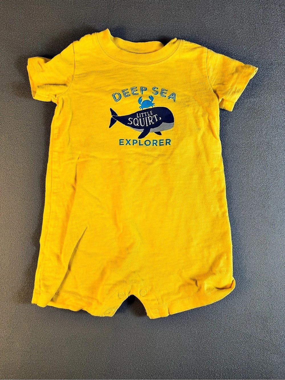 Carter's Deep Sea Explorer Whale Romper Yellow Baby 18M